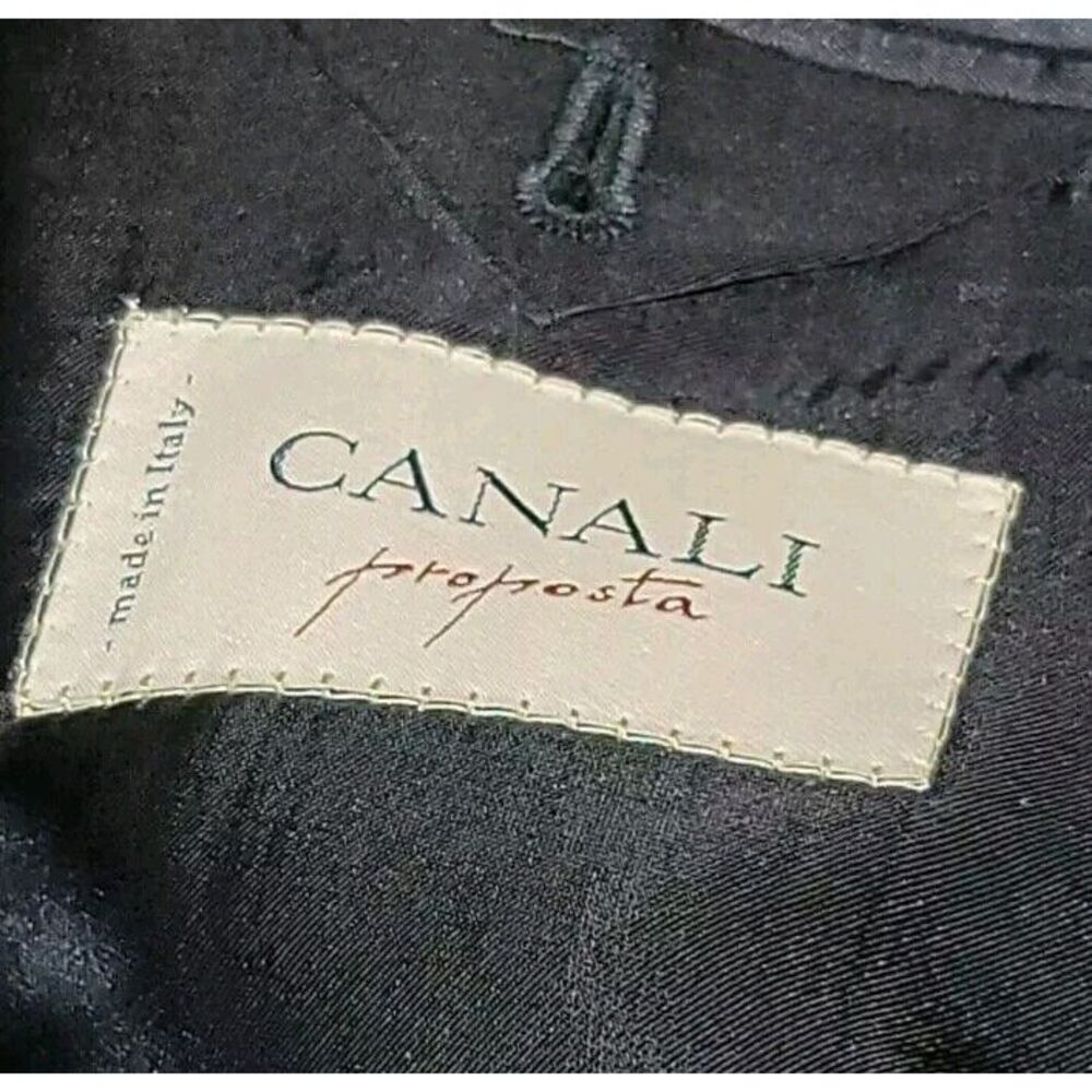Canali Black Pinstripe Sport Coat Blazer - Picture 12 of 13